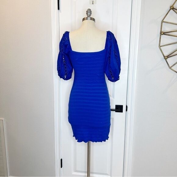 Betsy Johnson Puff Sleeve  Mini Dress Size XS NWT Blue - Picture 5 of 8